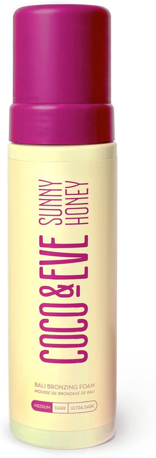 Coco & Eve Sunny Honey Bali Bronzing Foam. Natural Sunless Self Tanner Mousse. A...