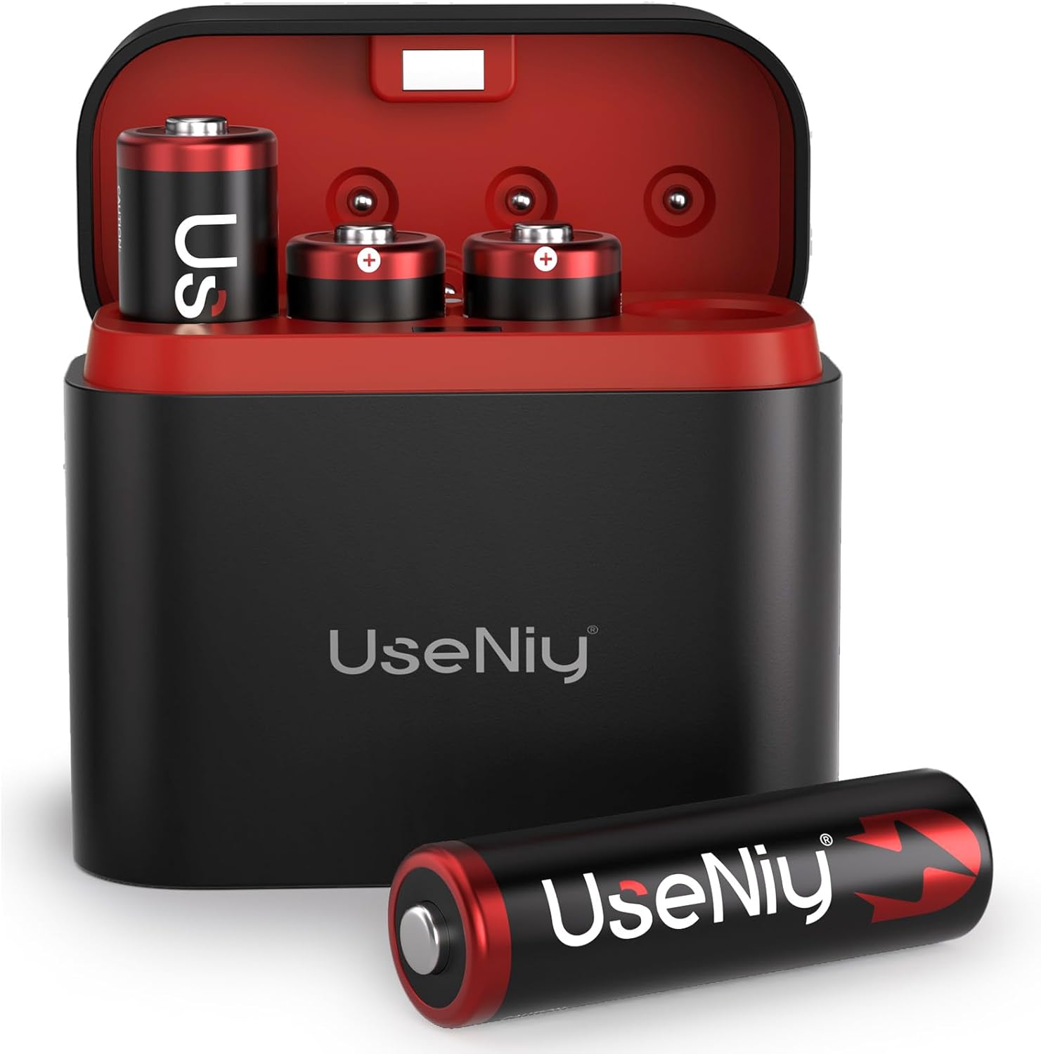 Lithium Batteries AA 4-Pack with Charger, 3600mWh...