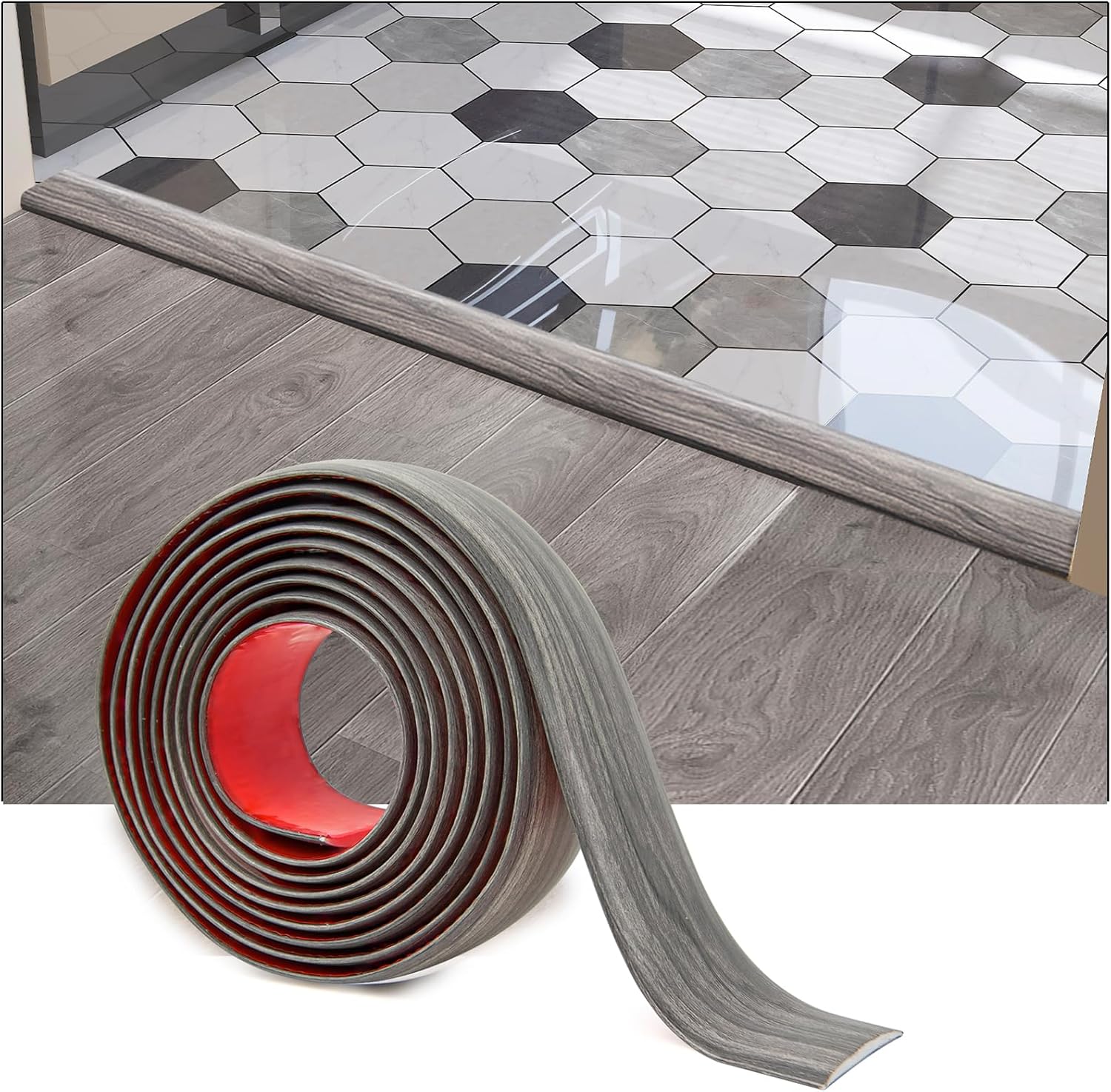 Art3d Self Adhesive Vinyl Floor Transition Strip,Laminate Floor Strip Floor Flat...