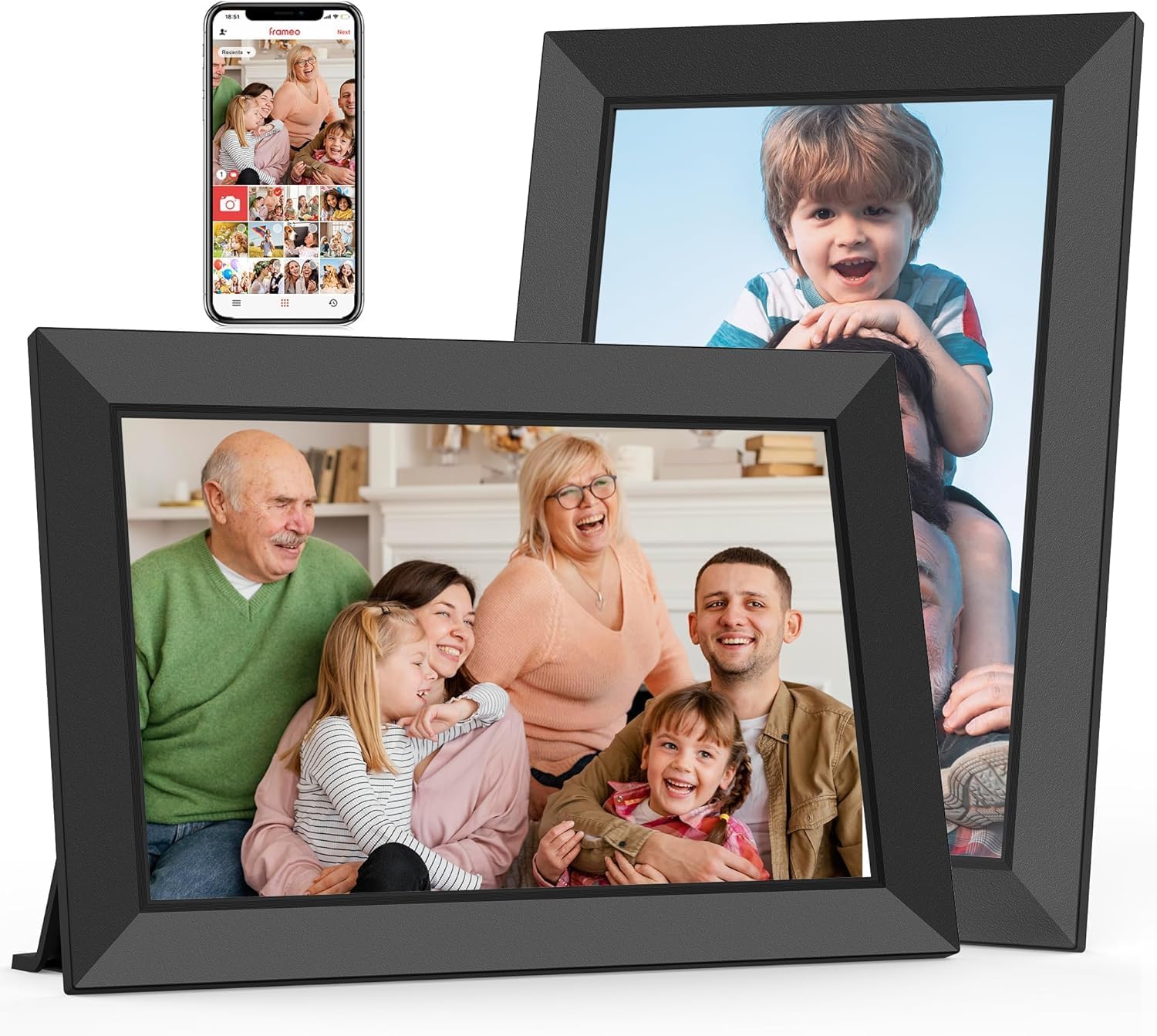 Frameo 10.1 Inch WiFi Digital Photo Frame Built-in 32GB Memory, HD 1280x800 IPS...