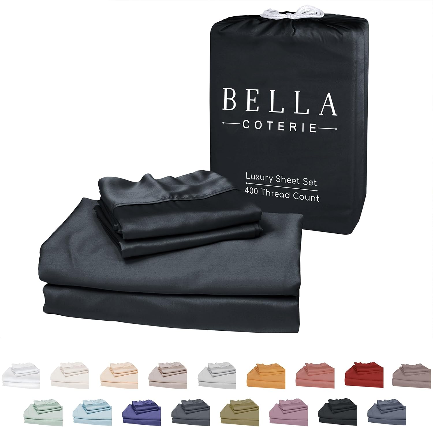 Premium Bella Coterie Bamboo Viscose Sheets, Luxury King Size Bedding Set, 100%...