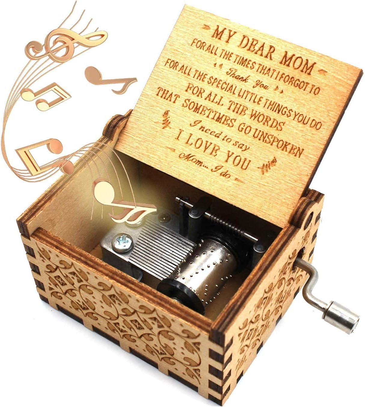 CAMKONG Mom's Wooden Music Box, You Are My Sunshine, a Gift from Daughter and So...