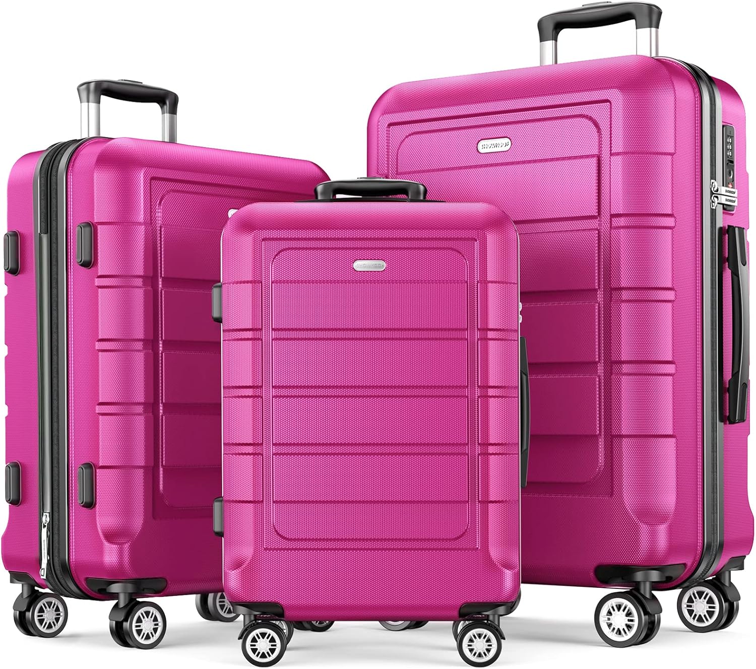 Durable SHOWKOO Luggage Sets, Special Expandable Suitcase Sets with PC ABS Mater...
