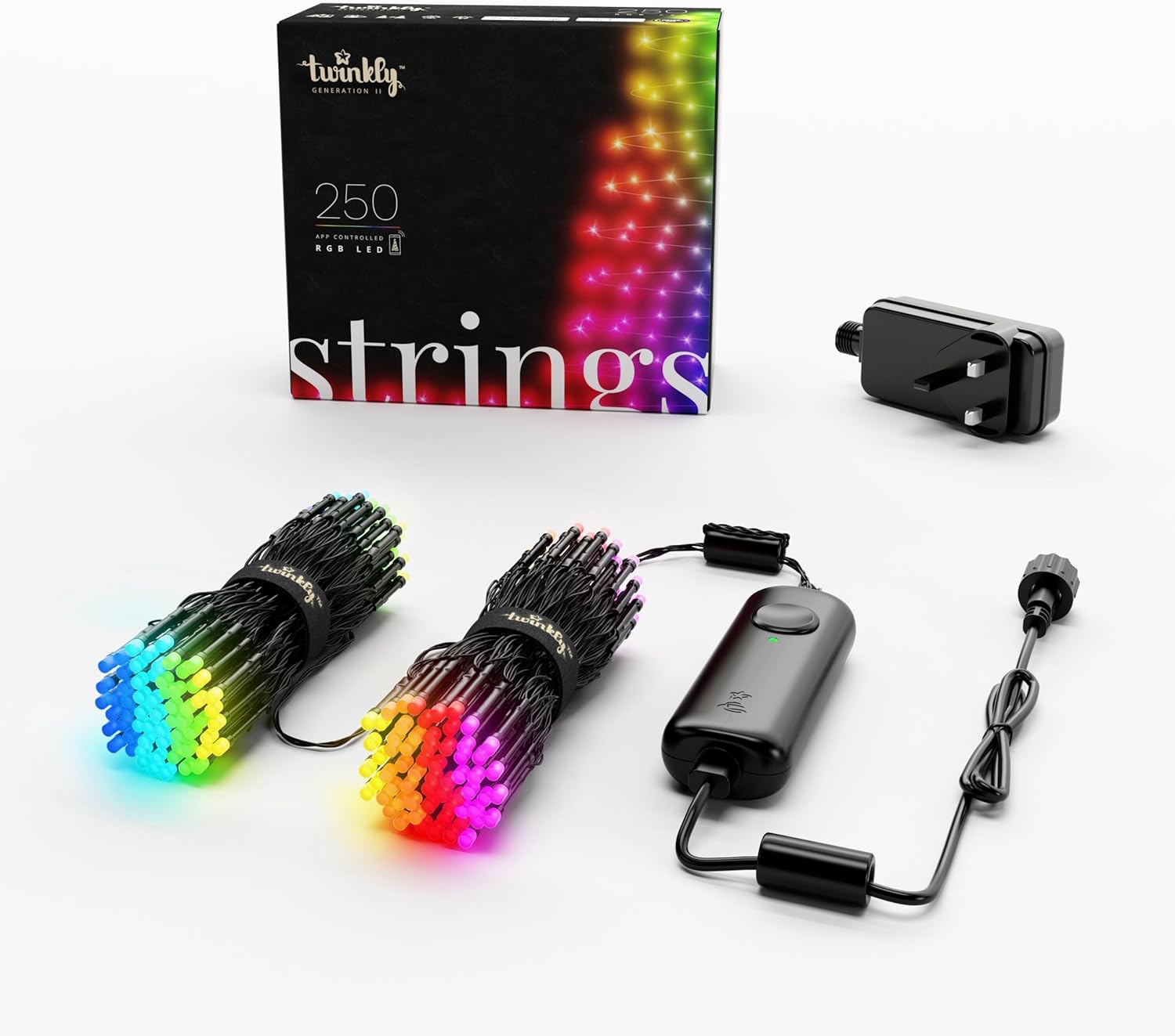 Twinkly Strings 250 LED RGB, LED Light String for in- and Outdoor, Christmas Lig...