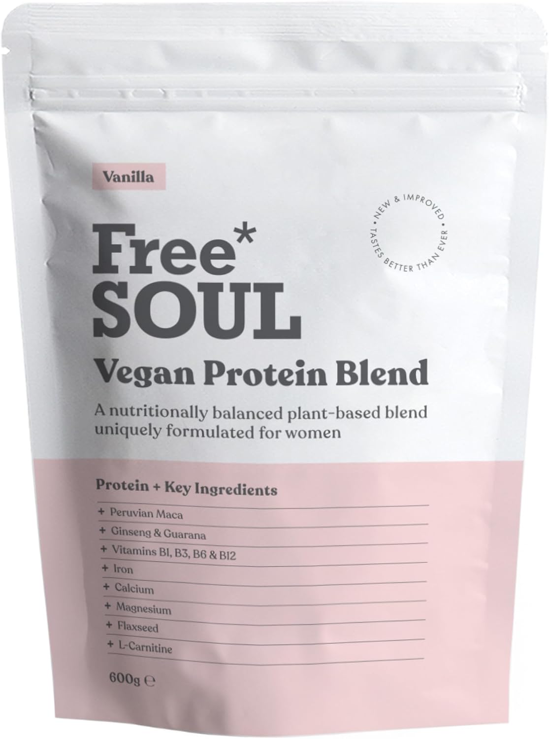 Free Soul Vegan Protein Powder | Formulated for Women | 600g | 20g Protein with...