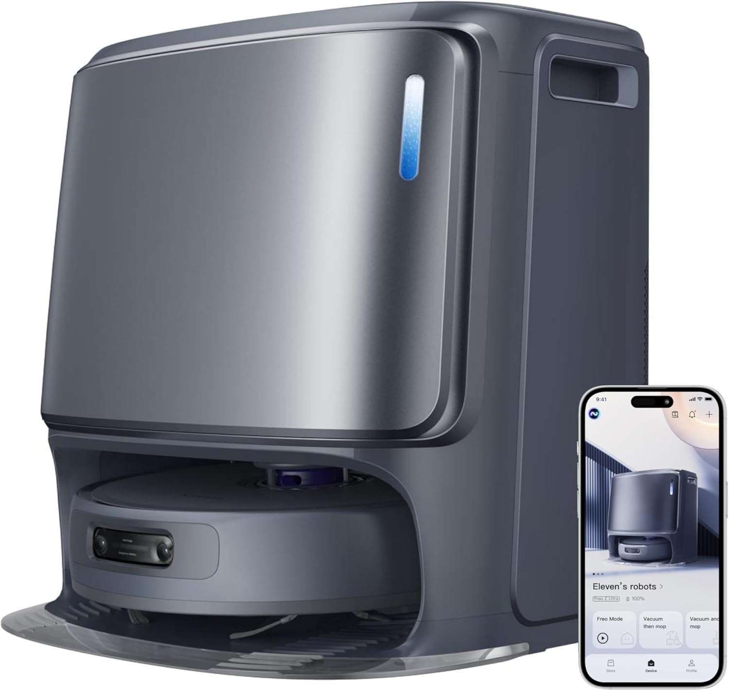 NARWAL Freo Z Ultra Robot Vacuum and Mop Combo, Dual RGB Cameras and Chips, AI A...