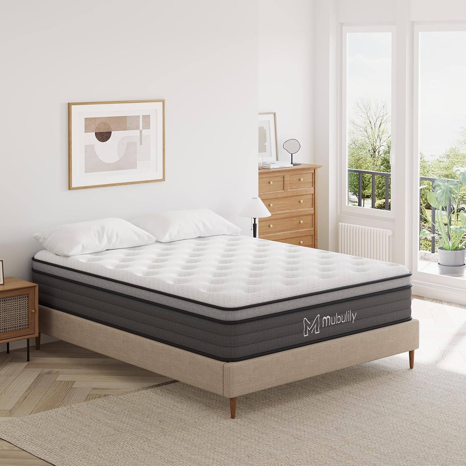 Queen Mattress,10 Inch Hybrid Mattress in a Box with Gel Memory Foam Mattress,In...