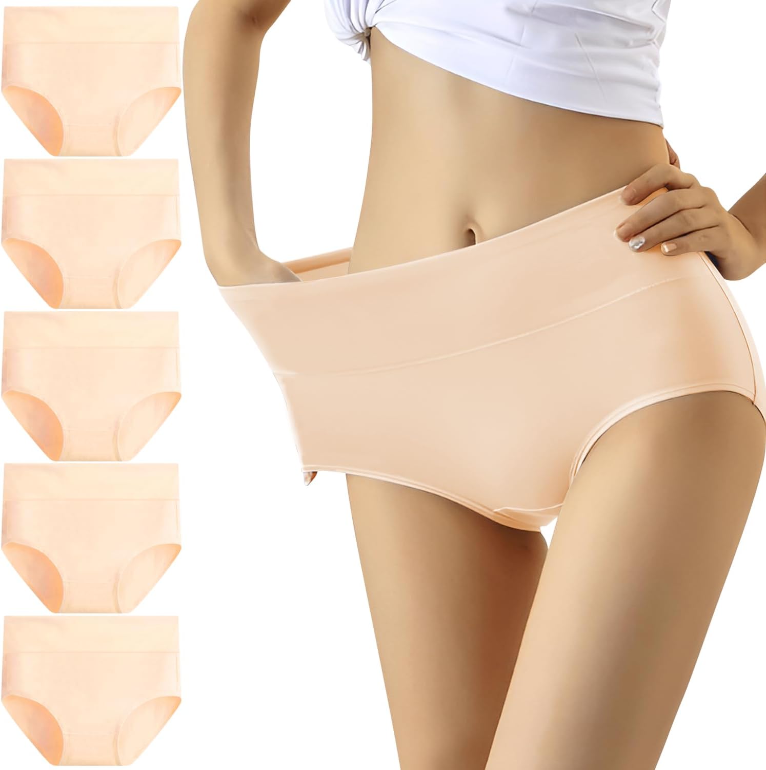 YouShow Women's Knickers High Waist Cotton Underwear for Women Ladies Full Brief...