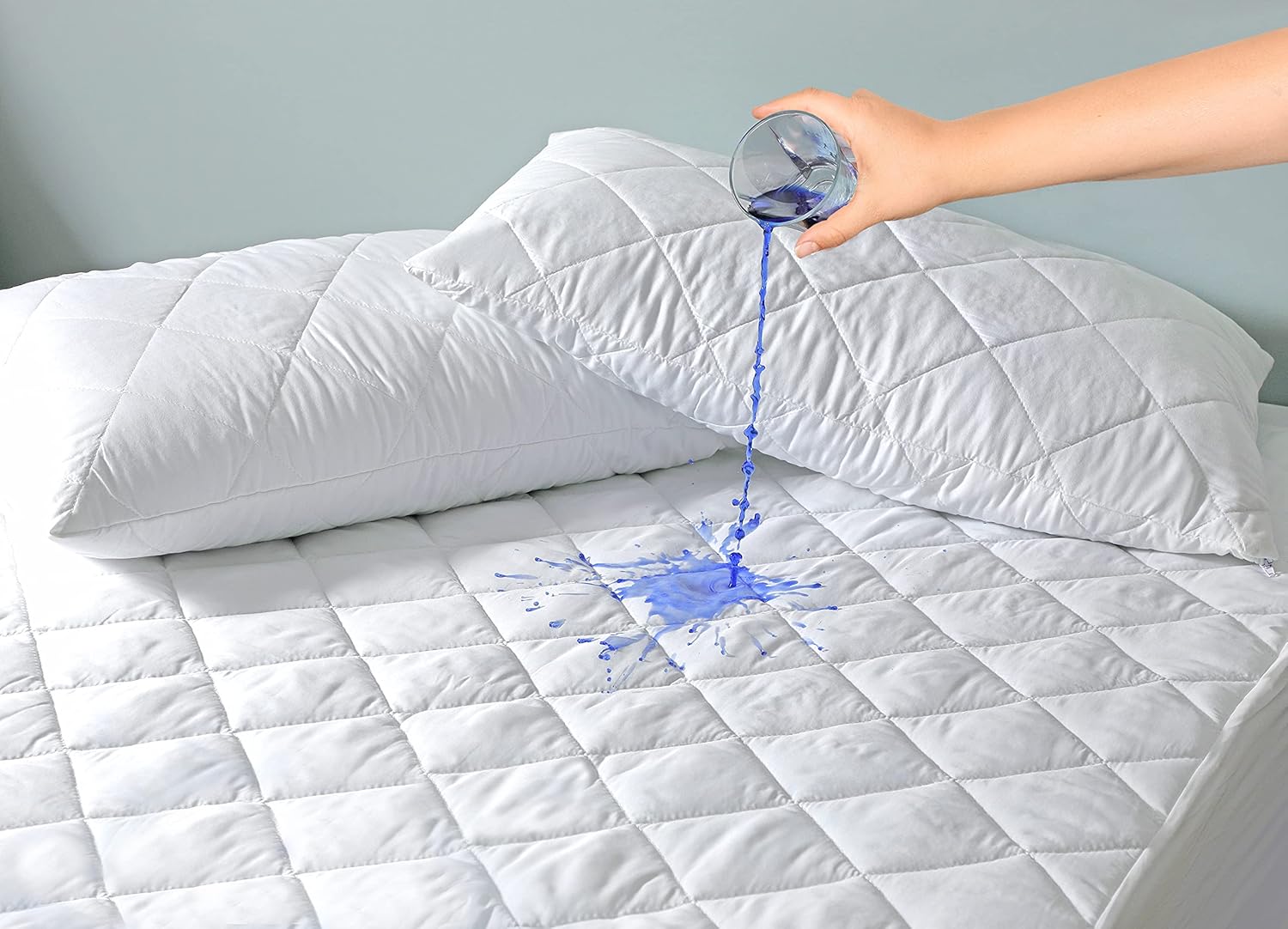 ZNR® Quilted Waterproof Mattress Protectors, Special Mattress Protector King Siz...