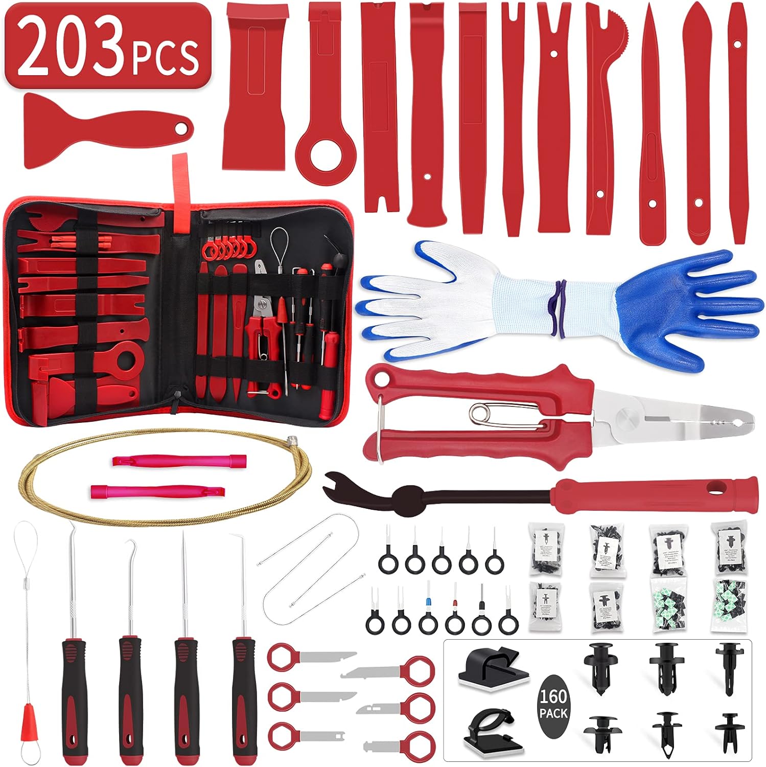 Wetado Trim Removal Tool Kit, Car Panel/Door/Audio Removal Tool Set, Auto Clip P...