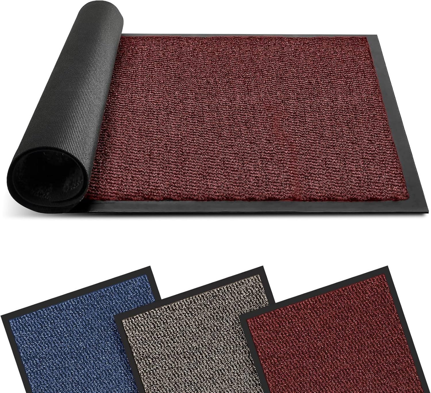 ComFymat Non-Slip Heavy Duty Dirt Trapper Doormat – Rubber Backed, Washable, Ind...