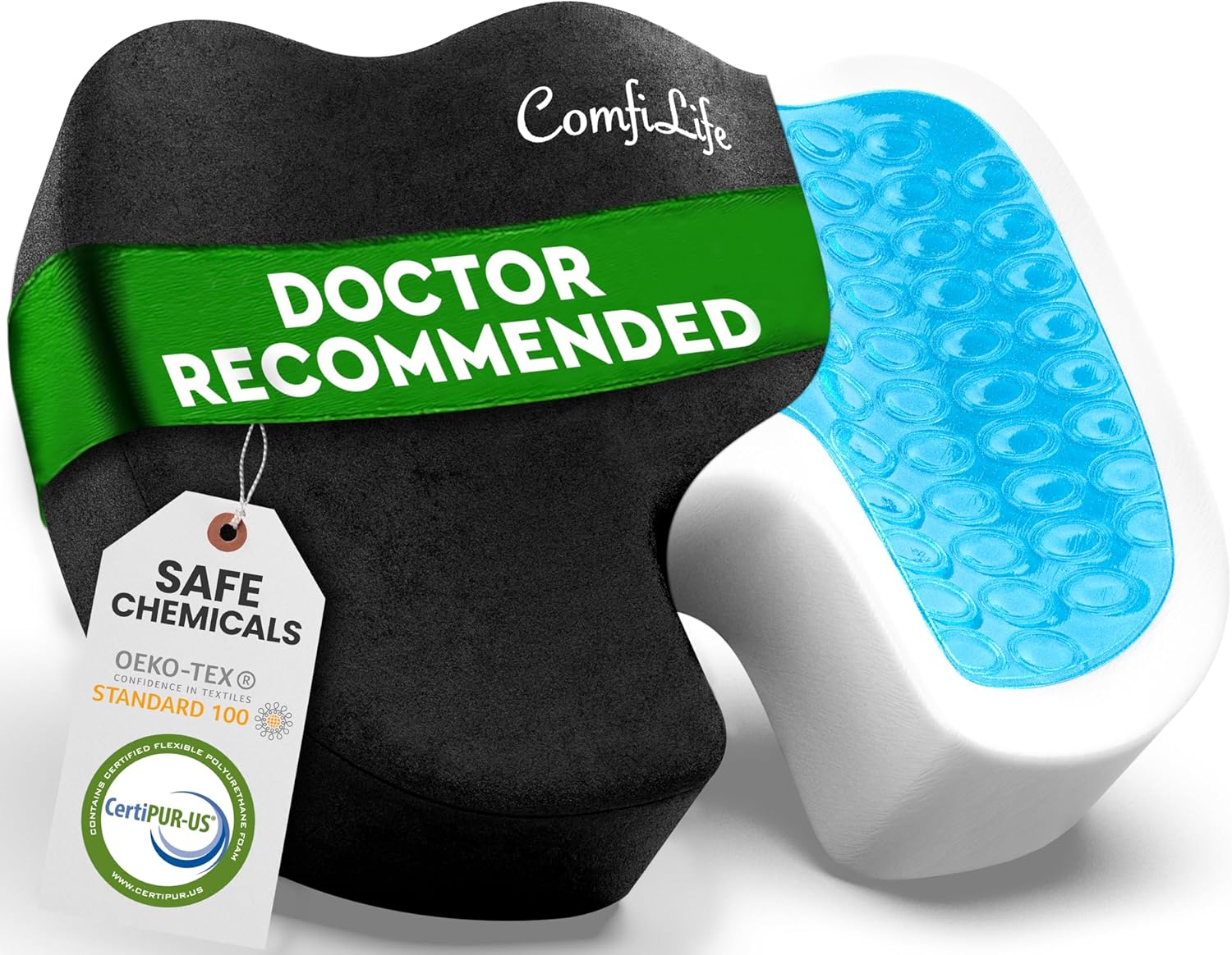 ComfiLife Premium Gel + Memory Foam Seat Cushion – Doctor Recommended Office Cha...