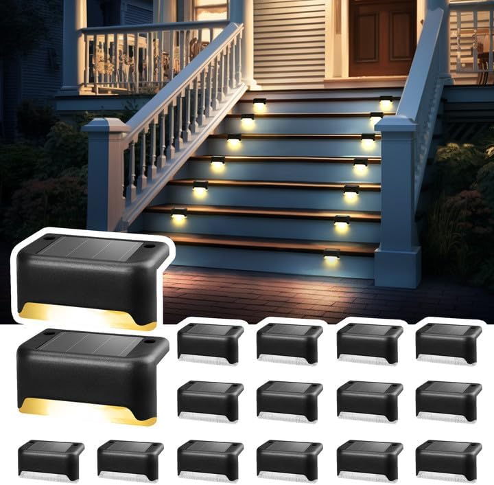 Solpex Solar Deck Lights, 16 Pack Solar Lights for Outdoor, Waterproof for Outdo...