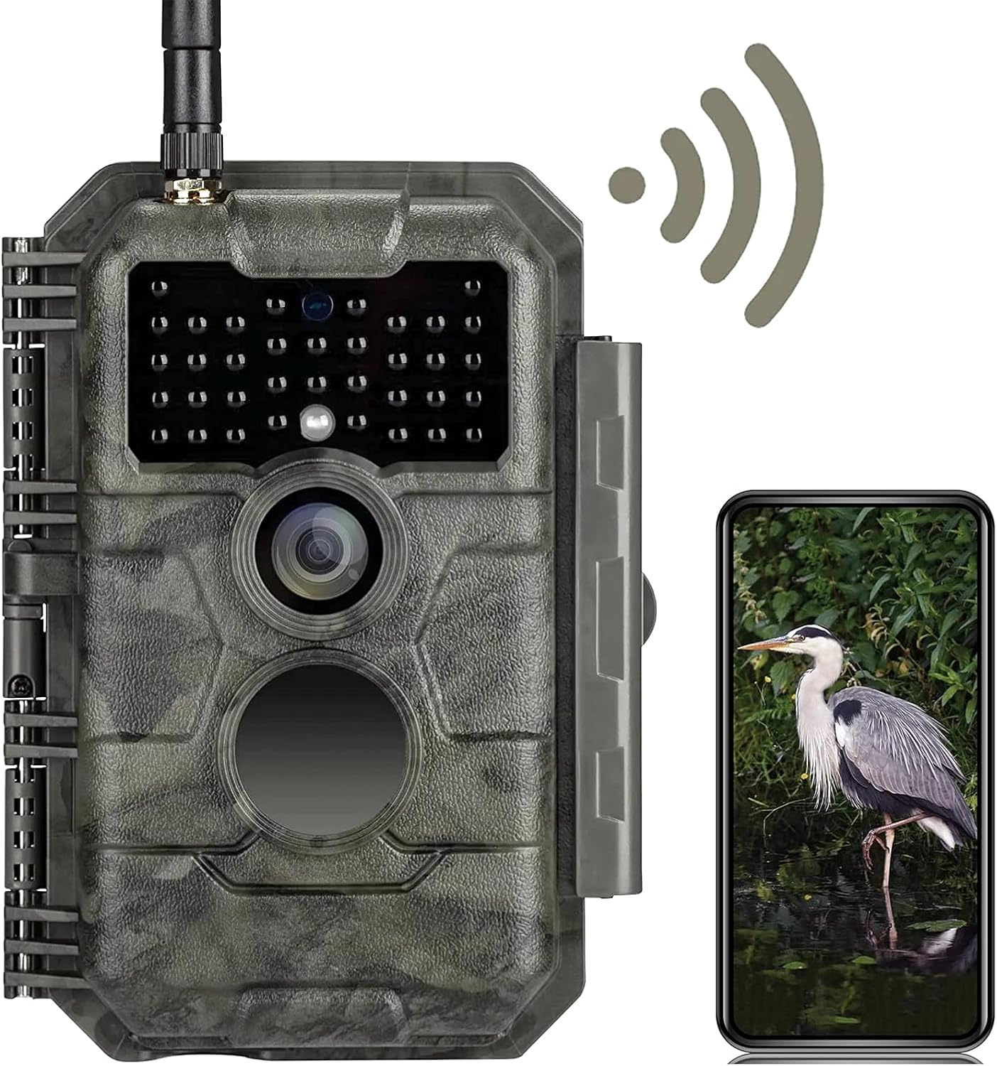 GardePro E6 Wildlife Camera, WiFi, 64MP 1296p H.264 Video, 110° View Angle, Trai...