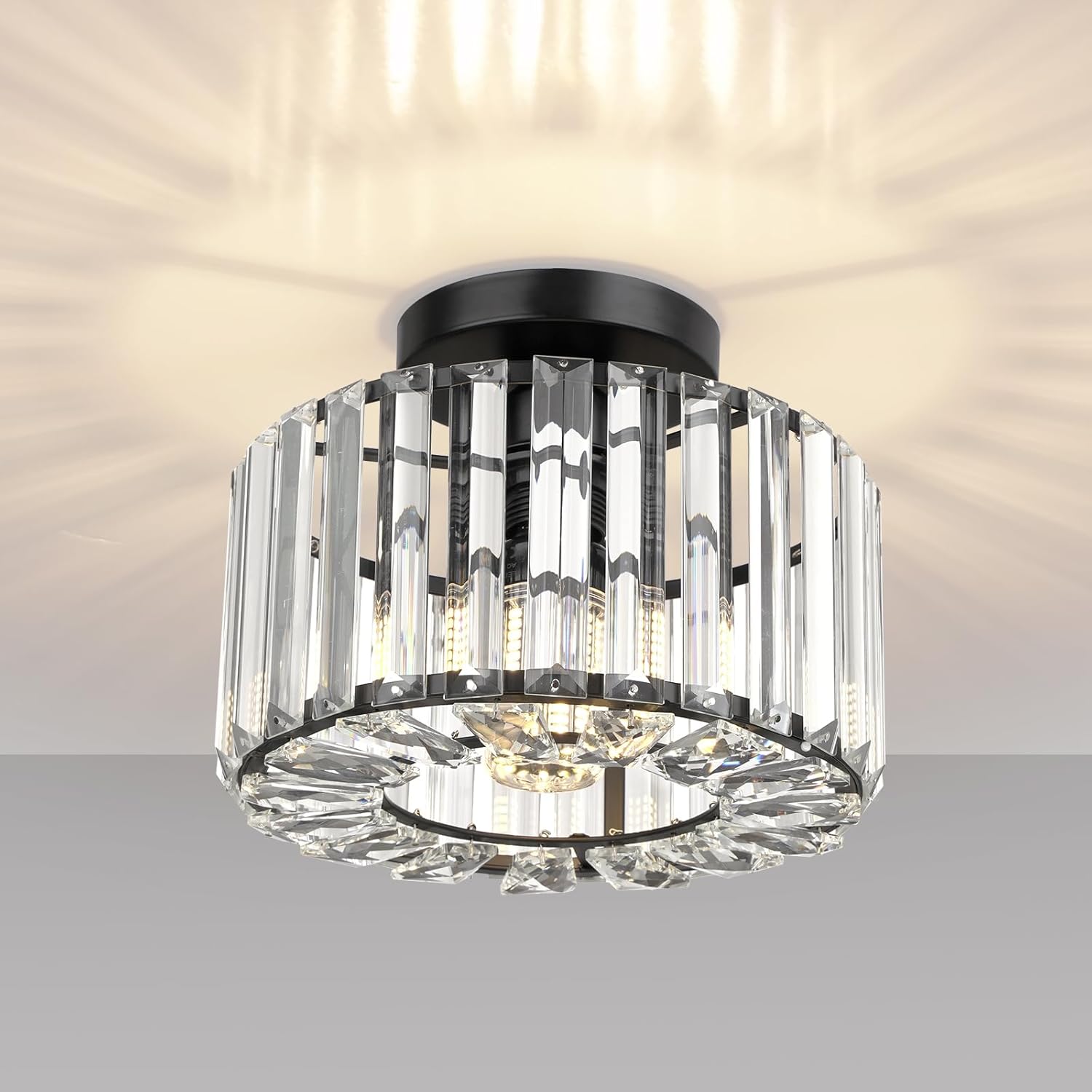 FRIDEKO HOME Crystal Ceiling Light, Special Modern Ceiling Lights for Living Roo...