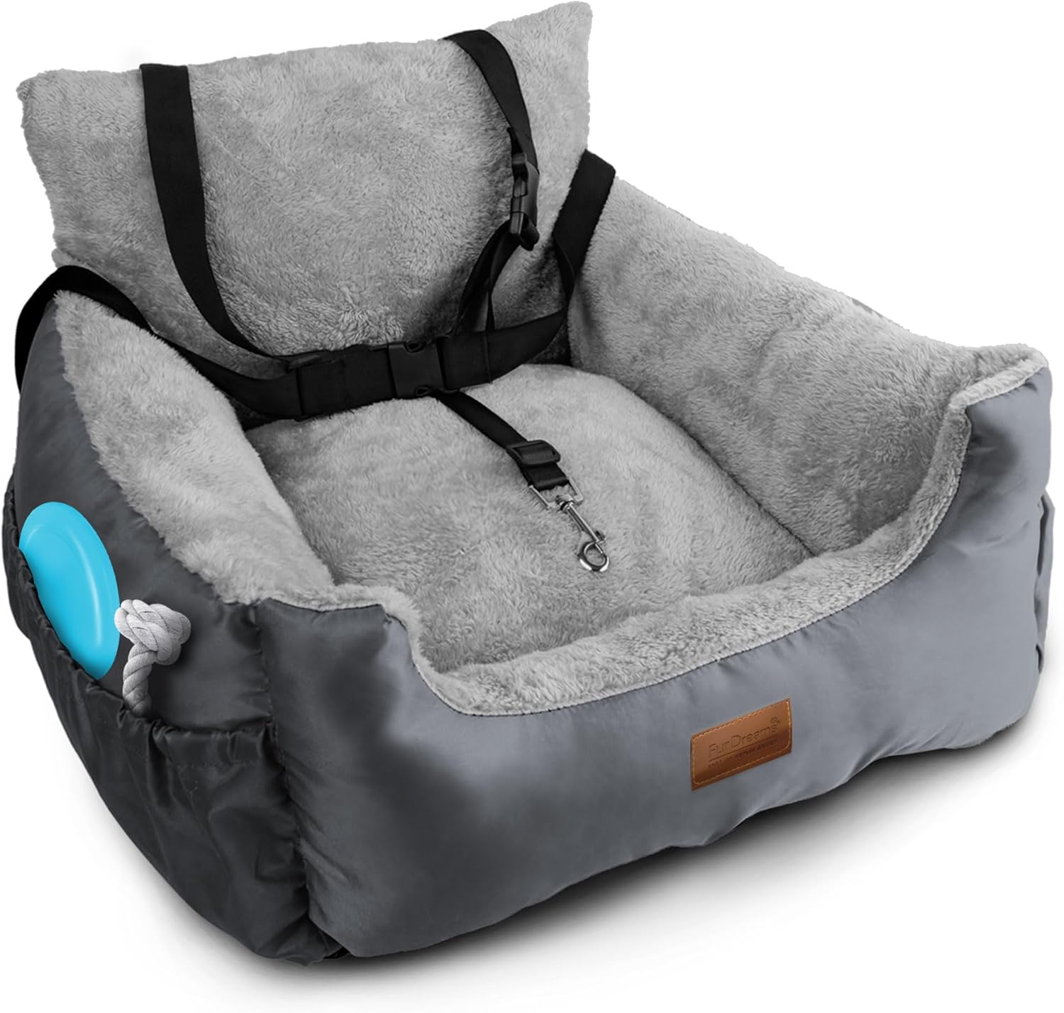 Furdreams Dog Car Seat - Plush & Cosy Pet Car Booster Seat for Small Dogs & Cats...
