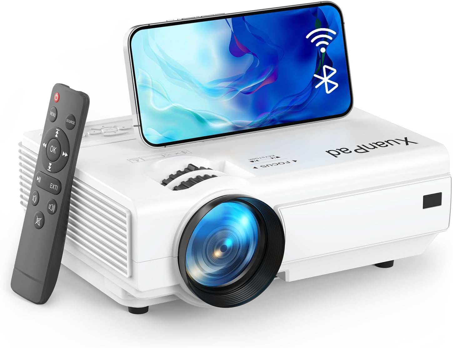 XuanPad Mini Projector, 2025 Upgraded 15000L WiFi Bluetooth Projector, Portable...