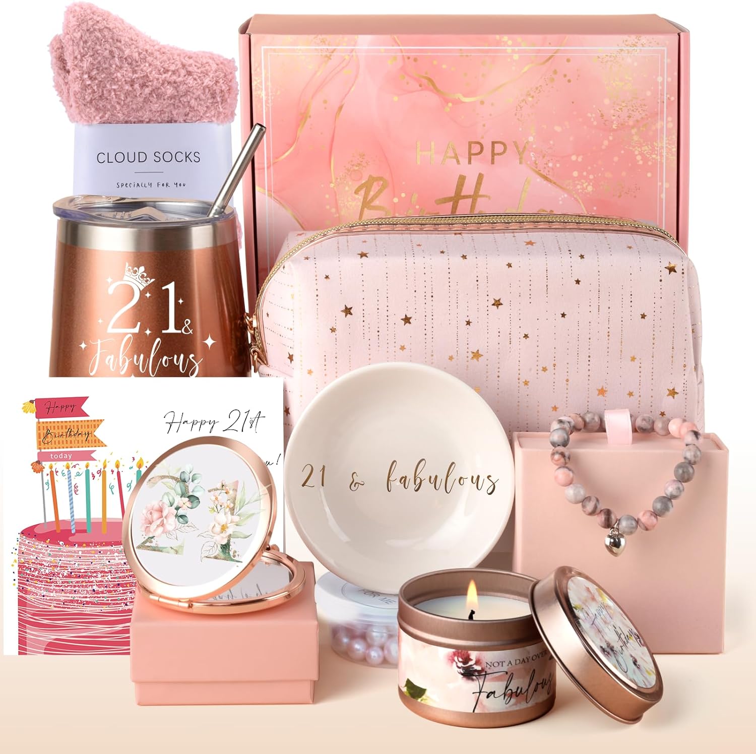 Anforsun 21st Birthday Gifts for Her Women, 21 Years Old Gift Baskets for Friend...