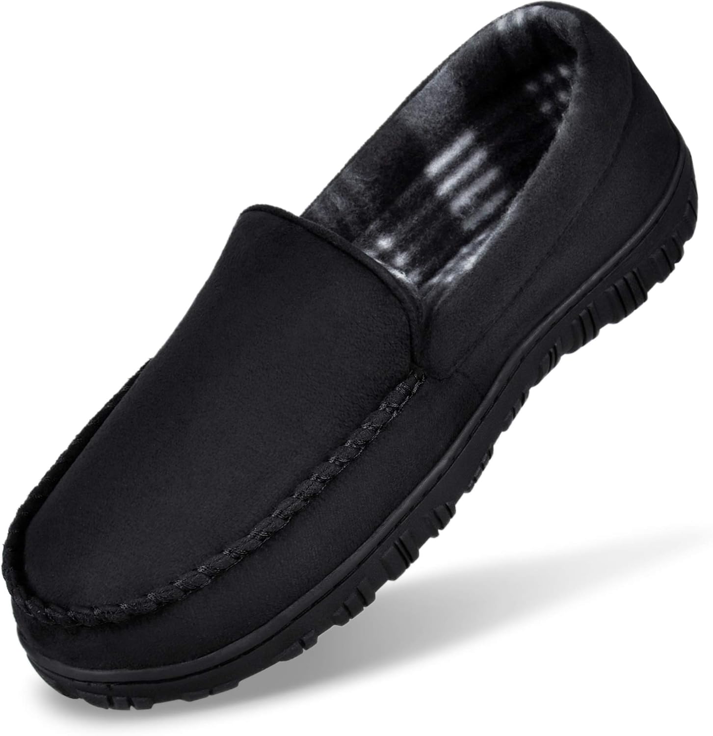 MIXIN Men's Cozy Moccasin Slippers Anti-Skid Slip On House Slippers with Comfy M...