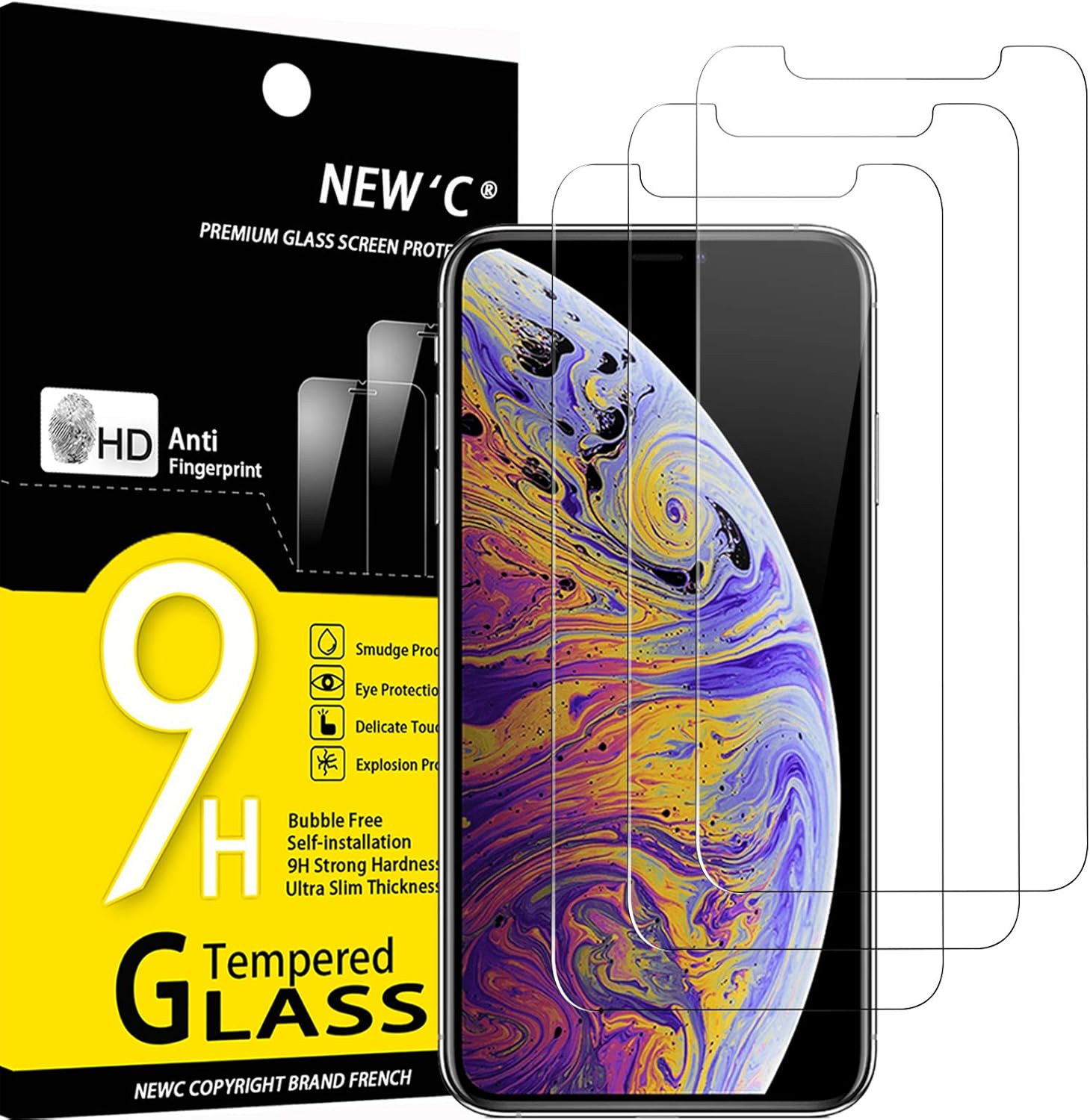 High-Quality NEW'C 3 Pack Screen Protector, Special Tempered Glass for iPhone 11...