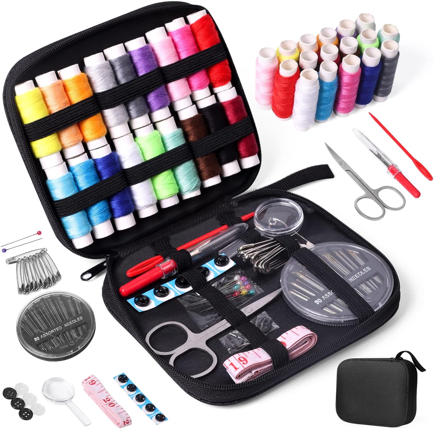 JUNING Sewing Kit with Case Portable Sewing Supplies for Home Traveler, Adults,...