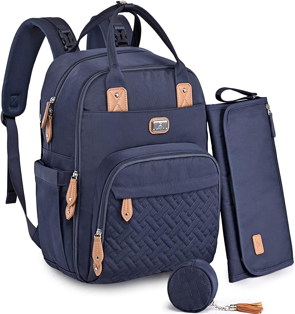 Dikaslon Changing Bag Backpack, Large Nappy Back Pack Multifunction Baby Bags wi...