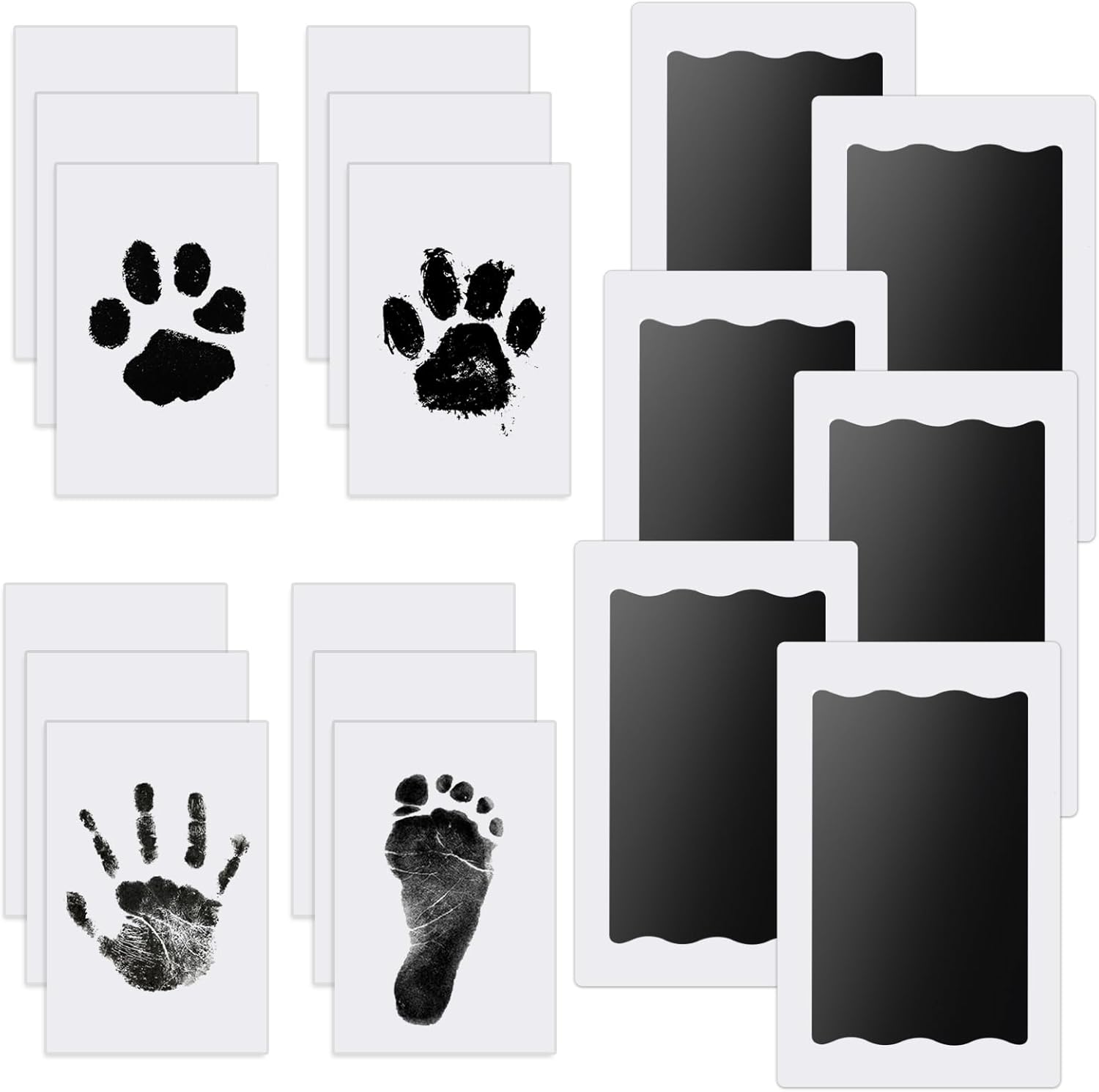 Nabance Inkless Hand & Footprint Kit, 6 Baby Inkless Print Pads, 12 Imprint Card...