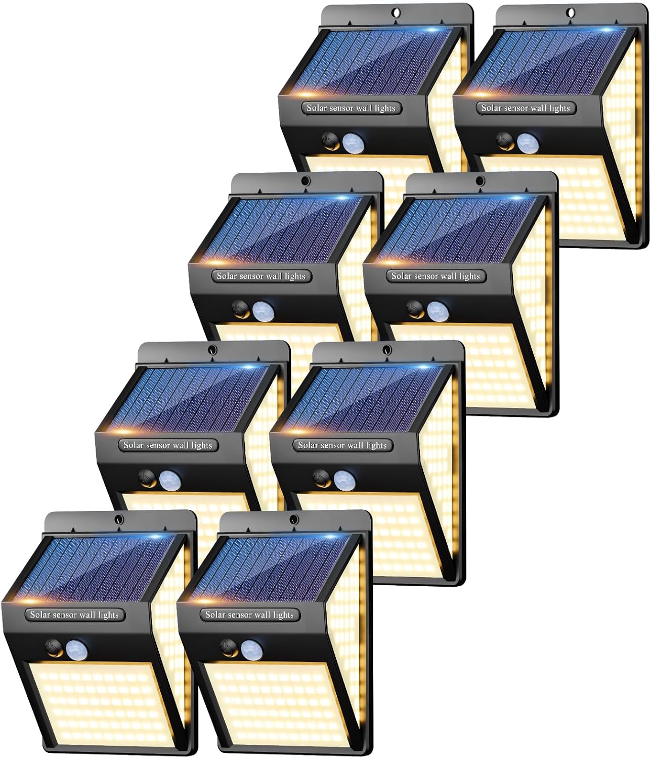 Durable litogo 140LED Solar Security Lights, Special 8 Pack Solar Motion Sensor...