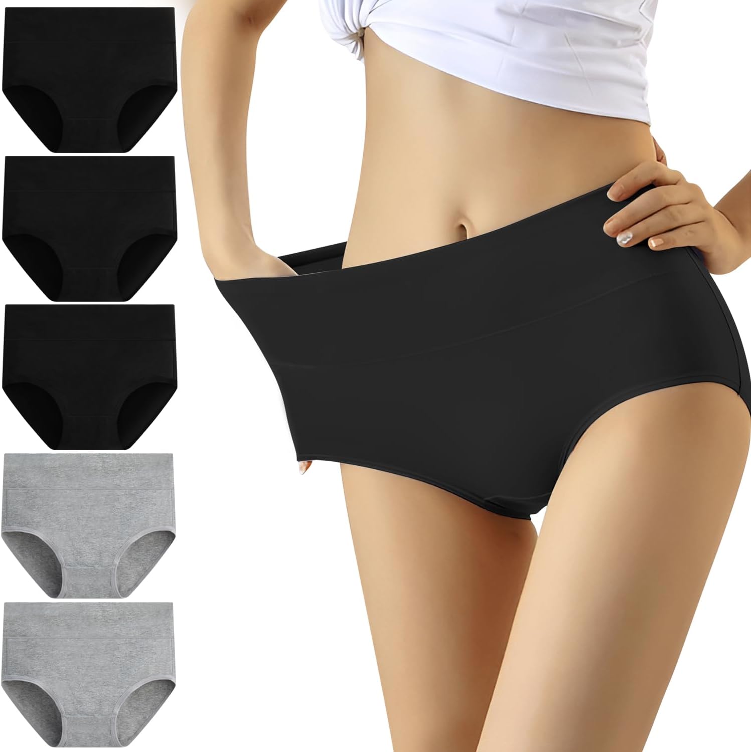 YouShow Women's Knickers High Waist Cotton Underwear for Women Ladies Full Brief...