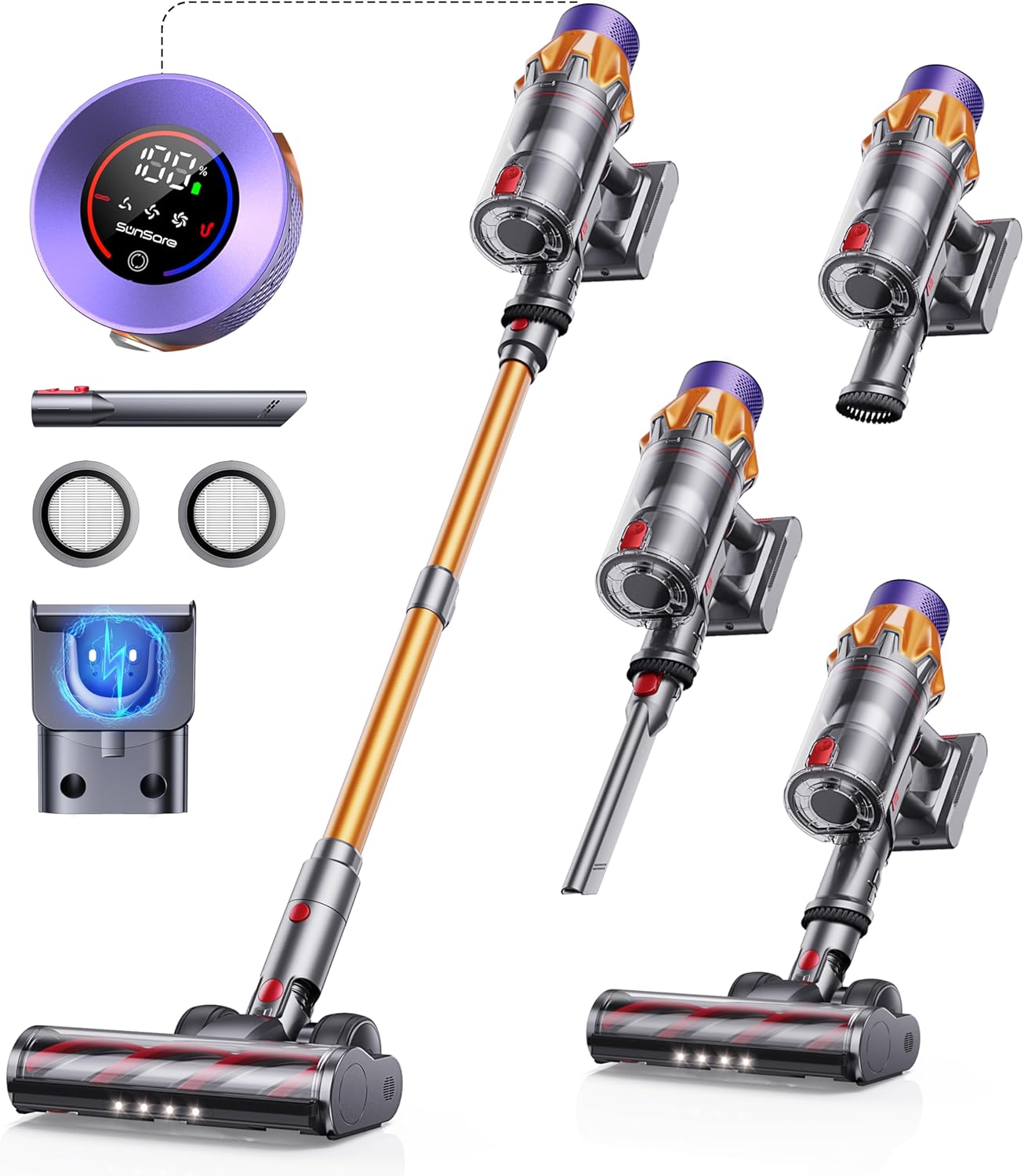 Special SunSare Cordless Vacuum Cleaner, Powerful 550W/45Kpa Vacuum Cleaner, 60...