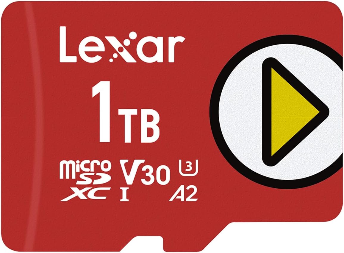 Lexar 1TB PLAY microSDXC Memory Card, UHS-I, C10, U3, V30, A2, Full-HD & 4K Vide...
