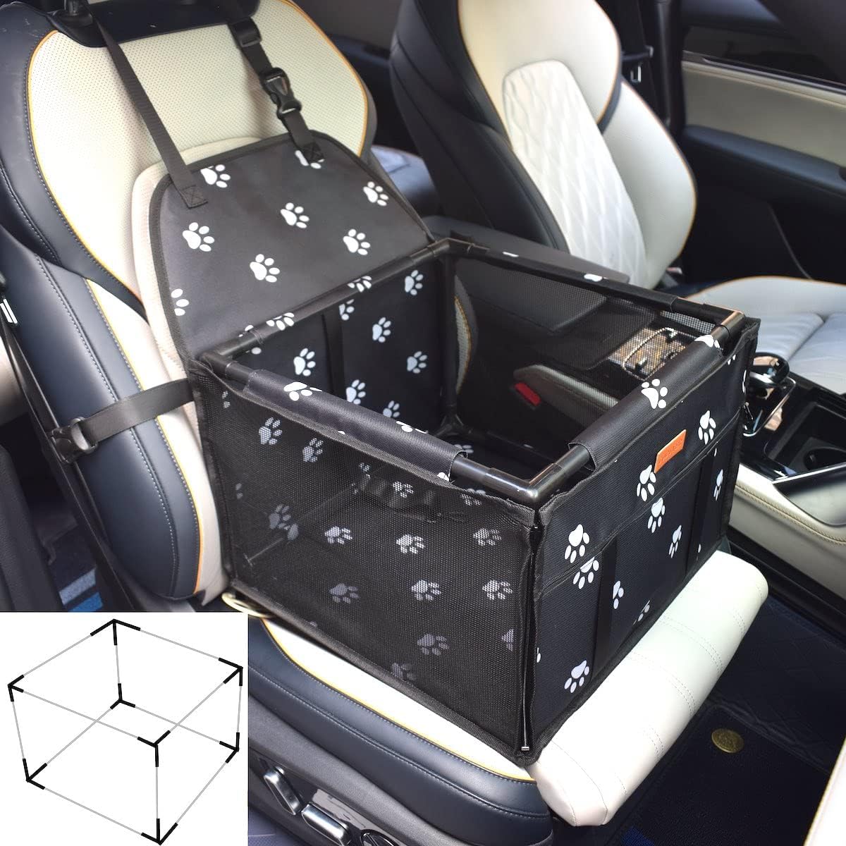 GoBuyer Waterproof Pet Dog Car Seat Booster Carrier Box and Basket with Seat Bel...