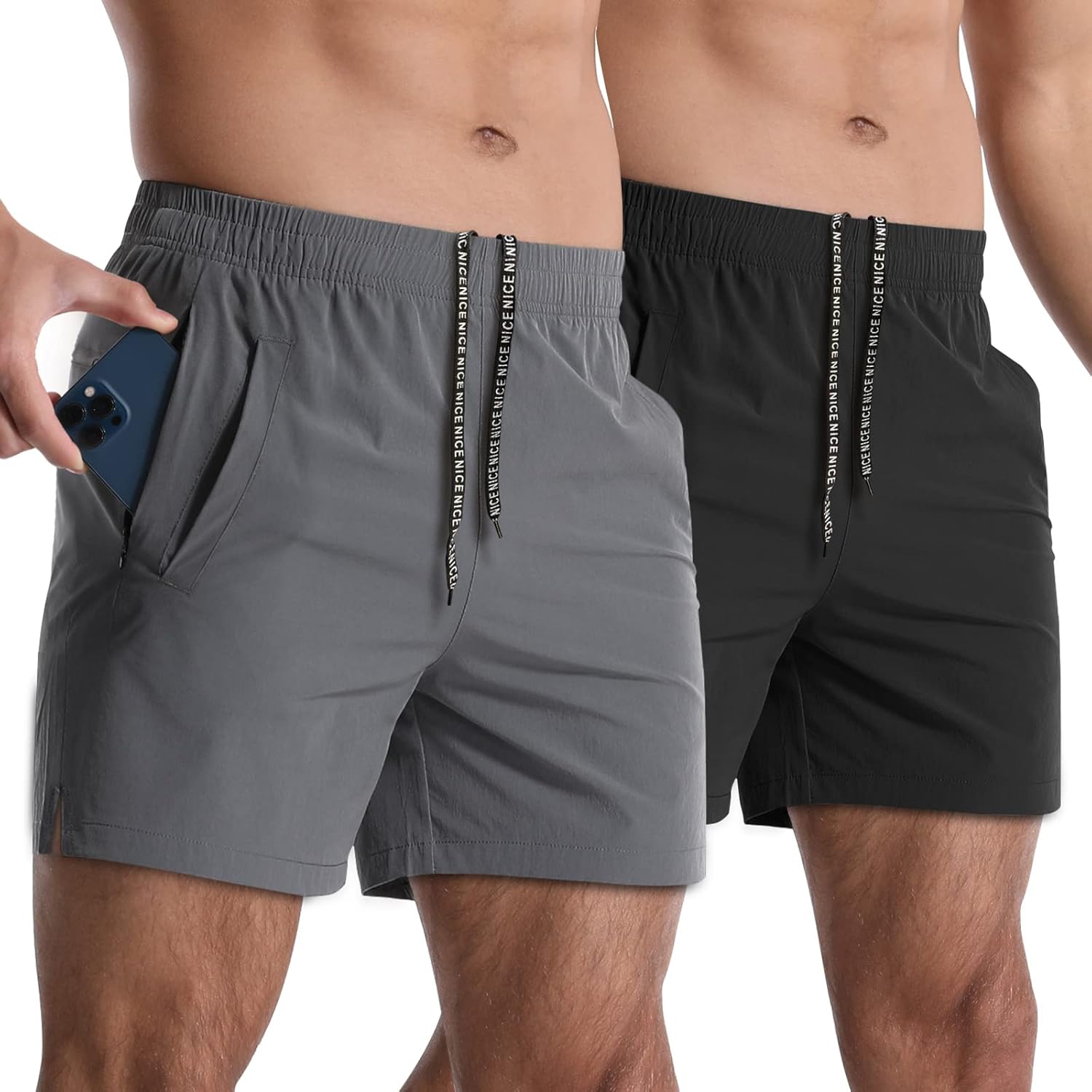 2 Pack Mens Athletic Shorts 5 Inch Quick Dry Gym Workout Shorts Men Lightweight...