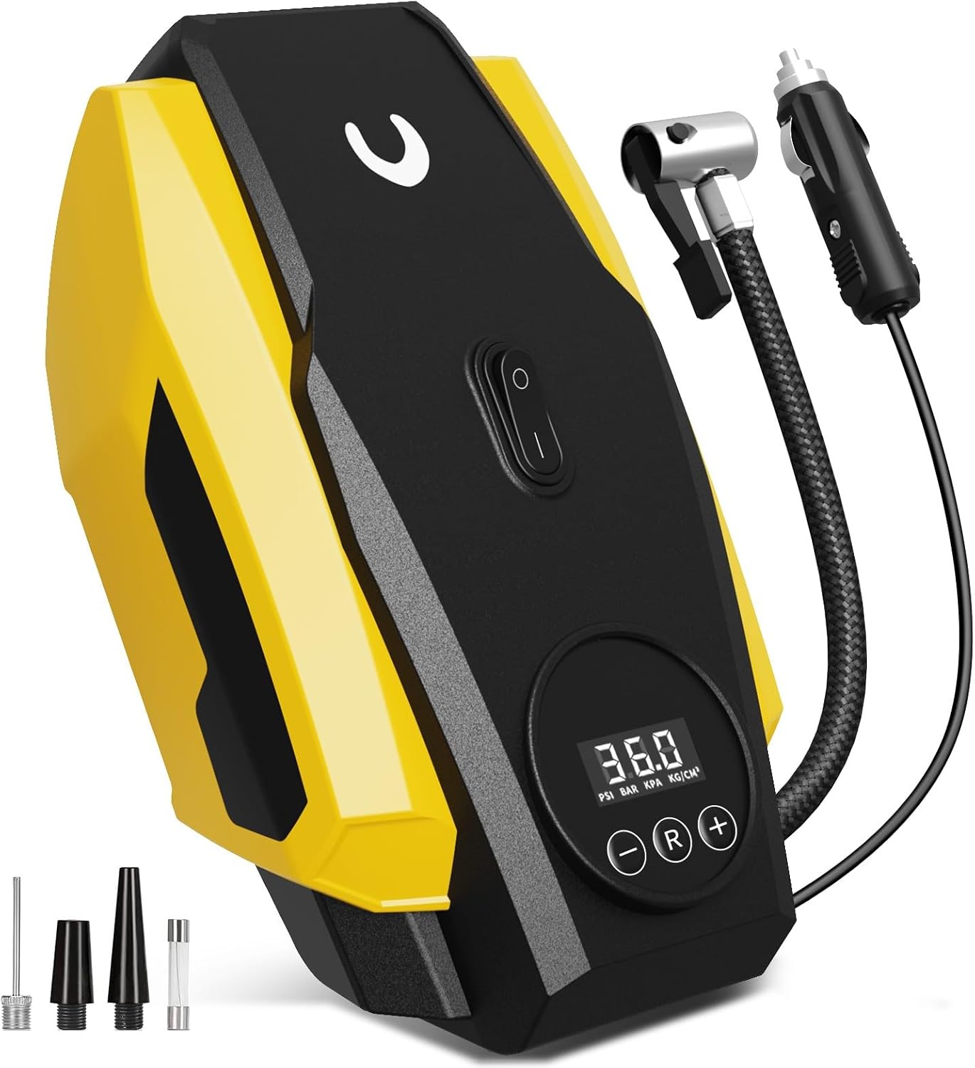 Powools Tyre Inflator Portable Air Compressor - Air Pump for Car Tyres - 12V DC...