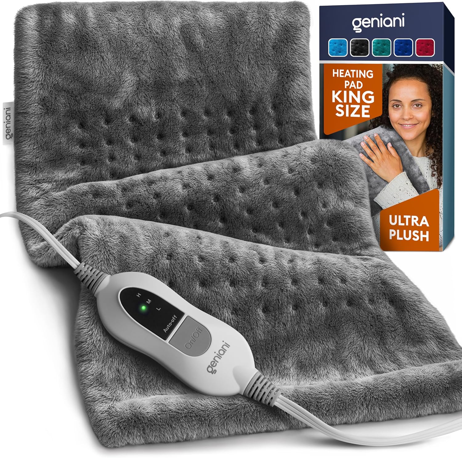 GENIANI Large Electric Heating Pad for Back Pain & Cramps Relief, Mothers Day &...