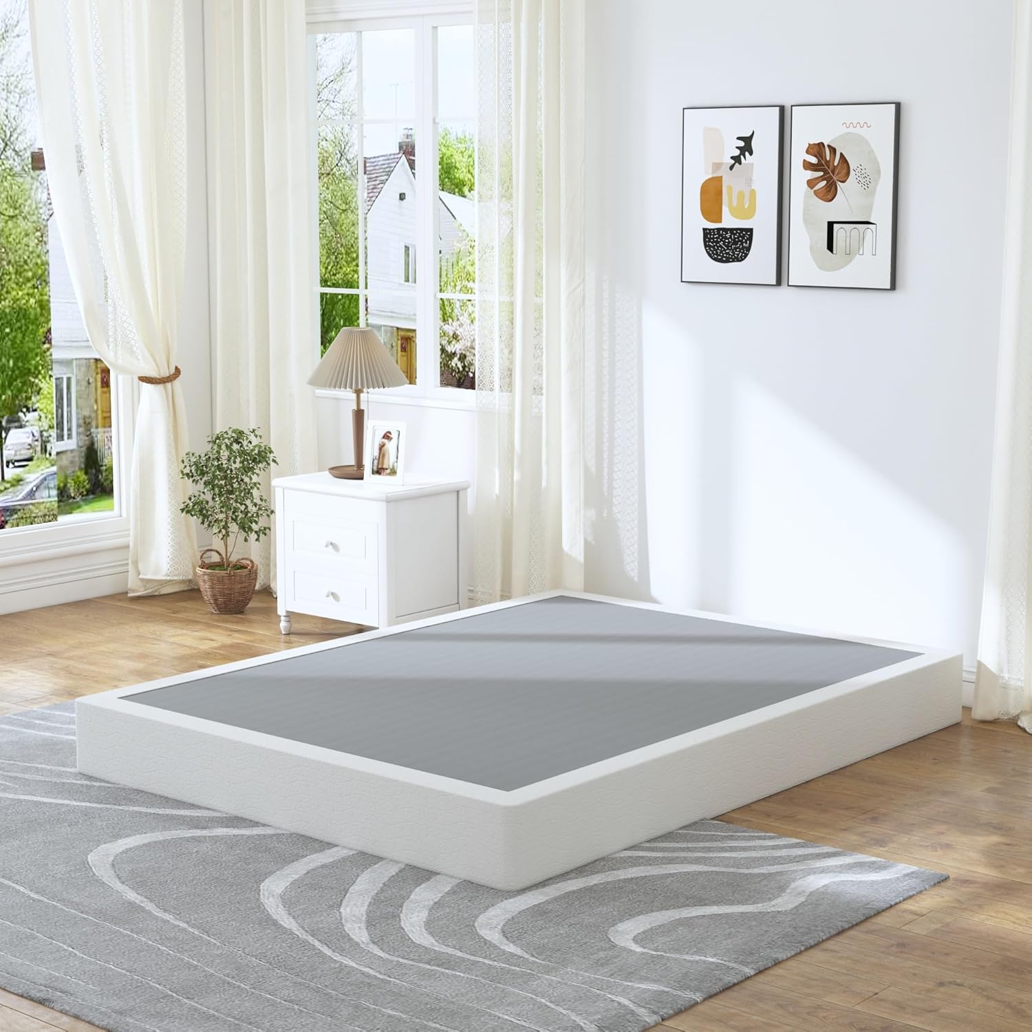 High-Quality Full Box Spring, Special 7 Inch High Profile Bed Base, Sturdy Metal...