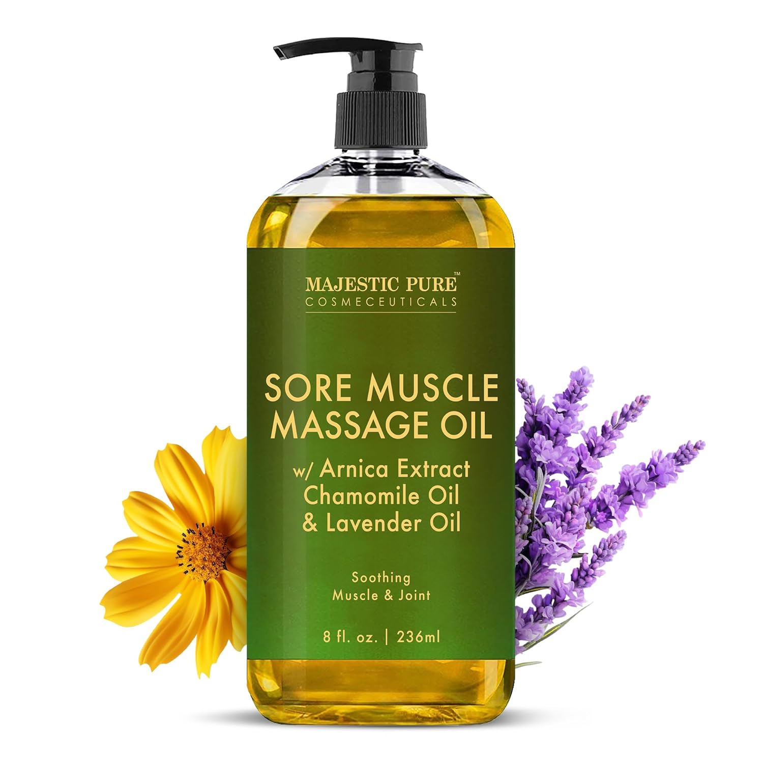 Majestic Pure Arnica Sore Muscle Massage for Massage Therapy - Natural Oil with...
