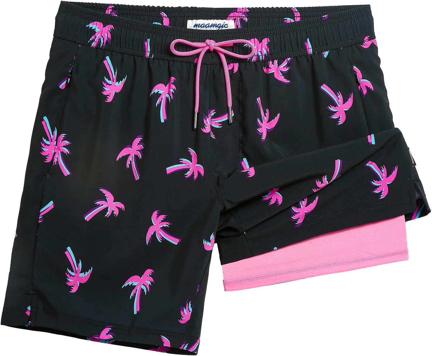 maamgic 2 in 1 Men's Swim Trunks, Special 7 Inch Swim Shorts, Innovative Swim Su...