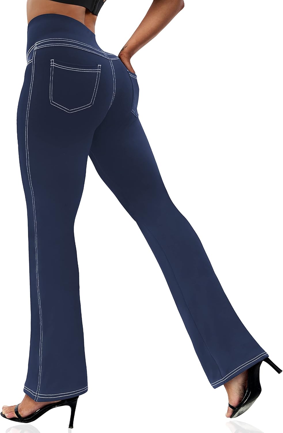 VOOVEEYA Women's Bootcut Leggings, Exclusive Bootleg Yoga Pants with Flare and 4...
