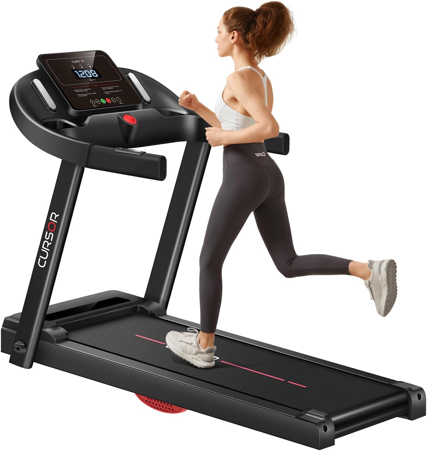 CURSOR FITNESS Home Folding Treadmill with Pulse Sensor, 2.5 HP Quiet Brushless,...
