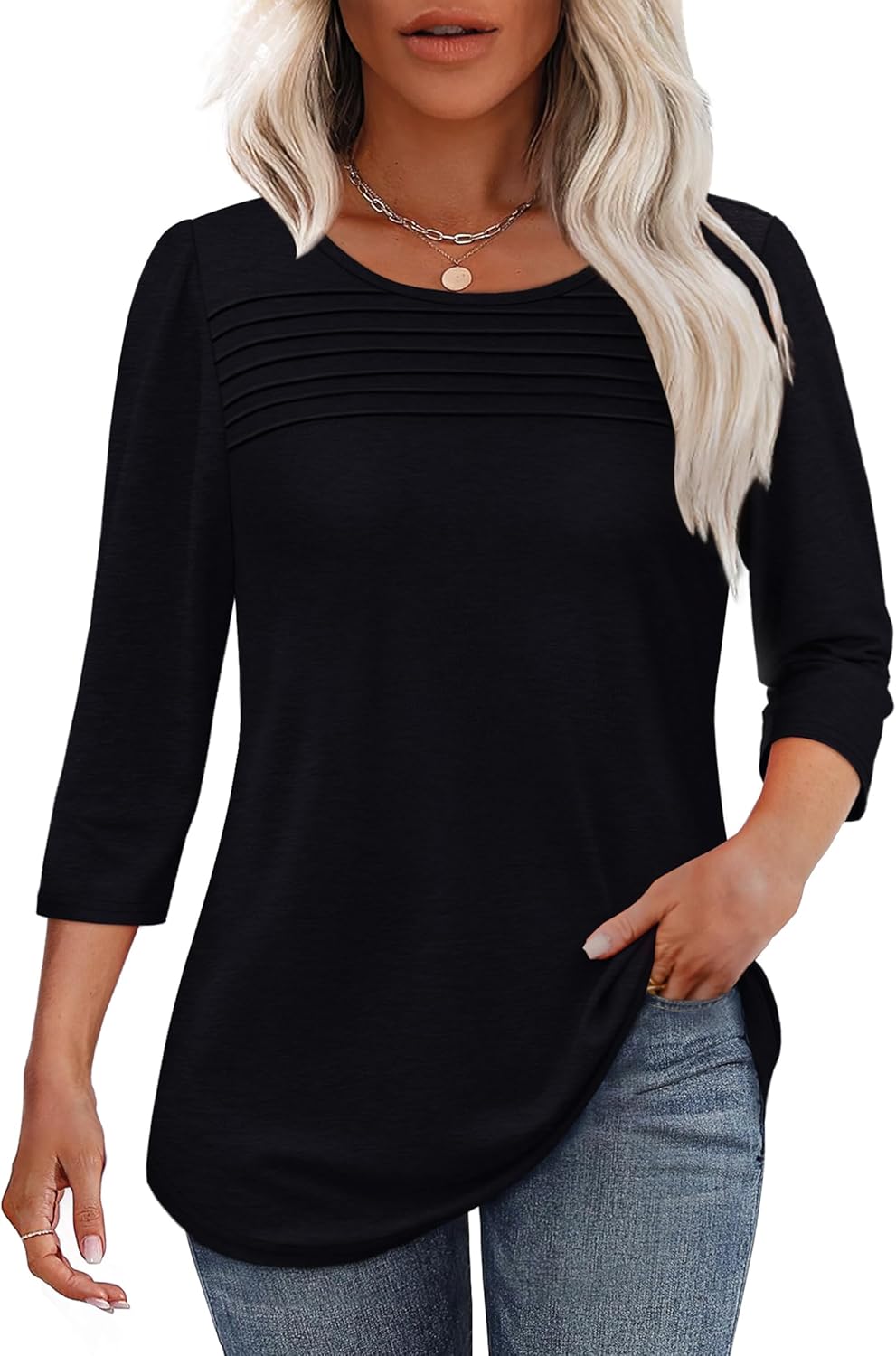 OFEEFAN Womens Tops, Special 3/4 Length Sleeve Blouses, Innovative Dressy Casual...