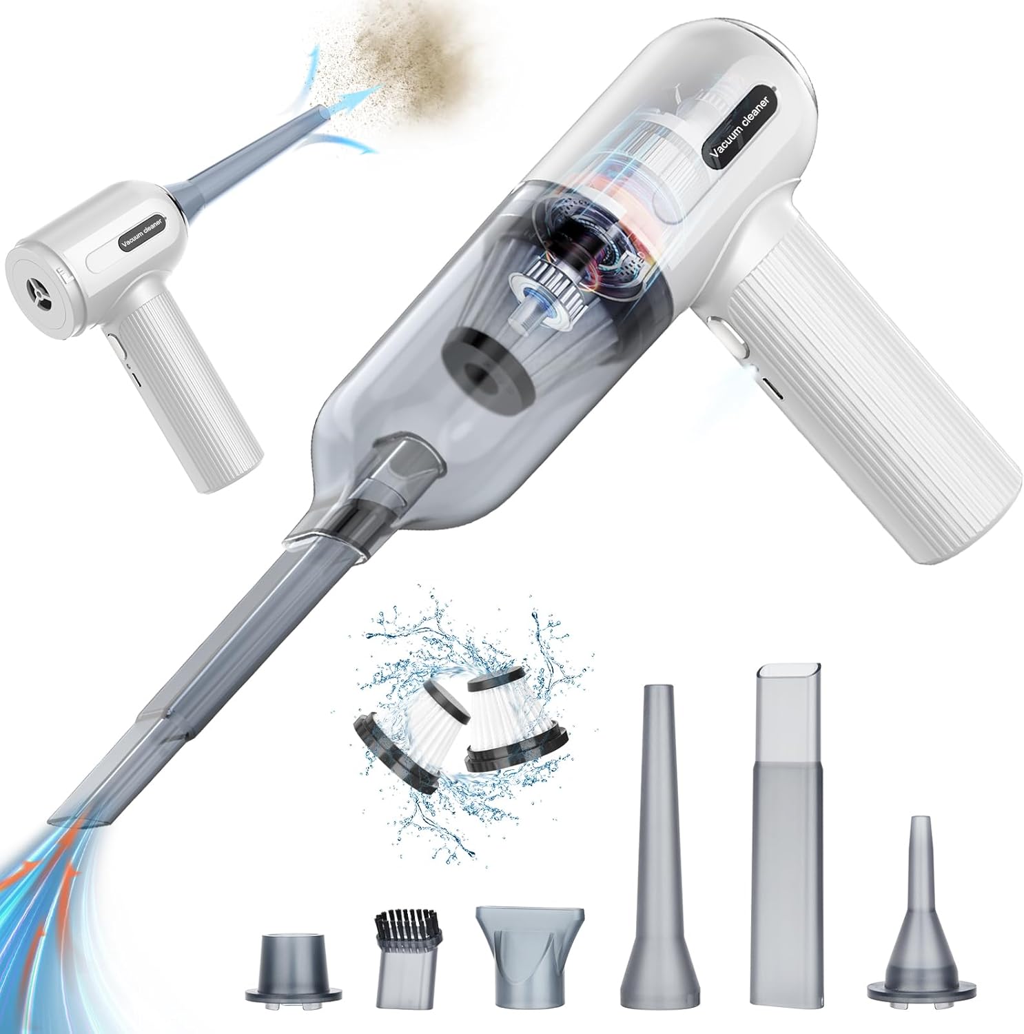 Handheld Vacuum Cordless, 9000Pa Powerful Car Vacuum Cleaner, Rechargeable Porta...