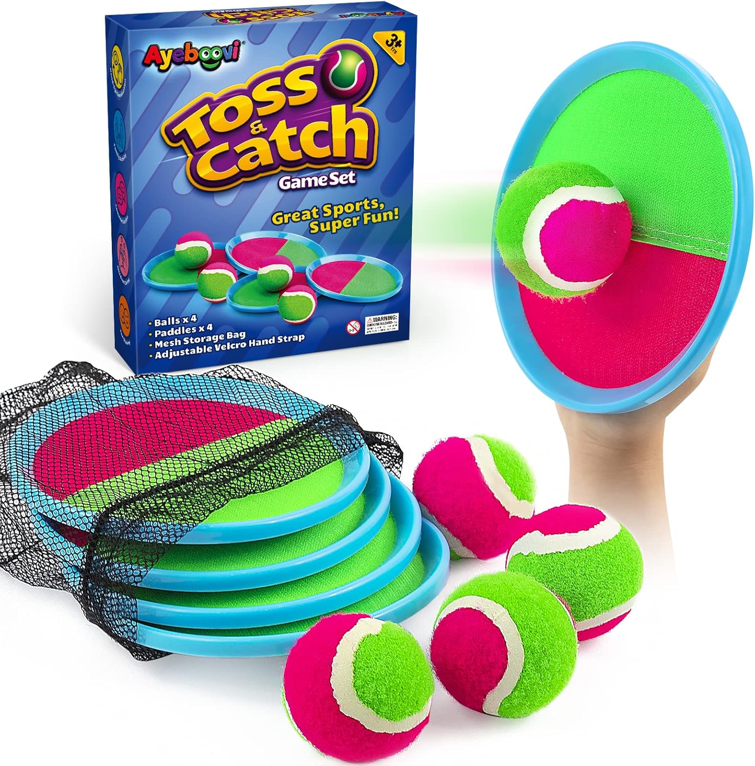 Ayeboovi Toss and Catch Ball Game Outdoor Toys for Kids Games Beach Pool Toys Ou...
