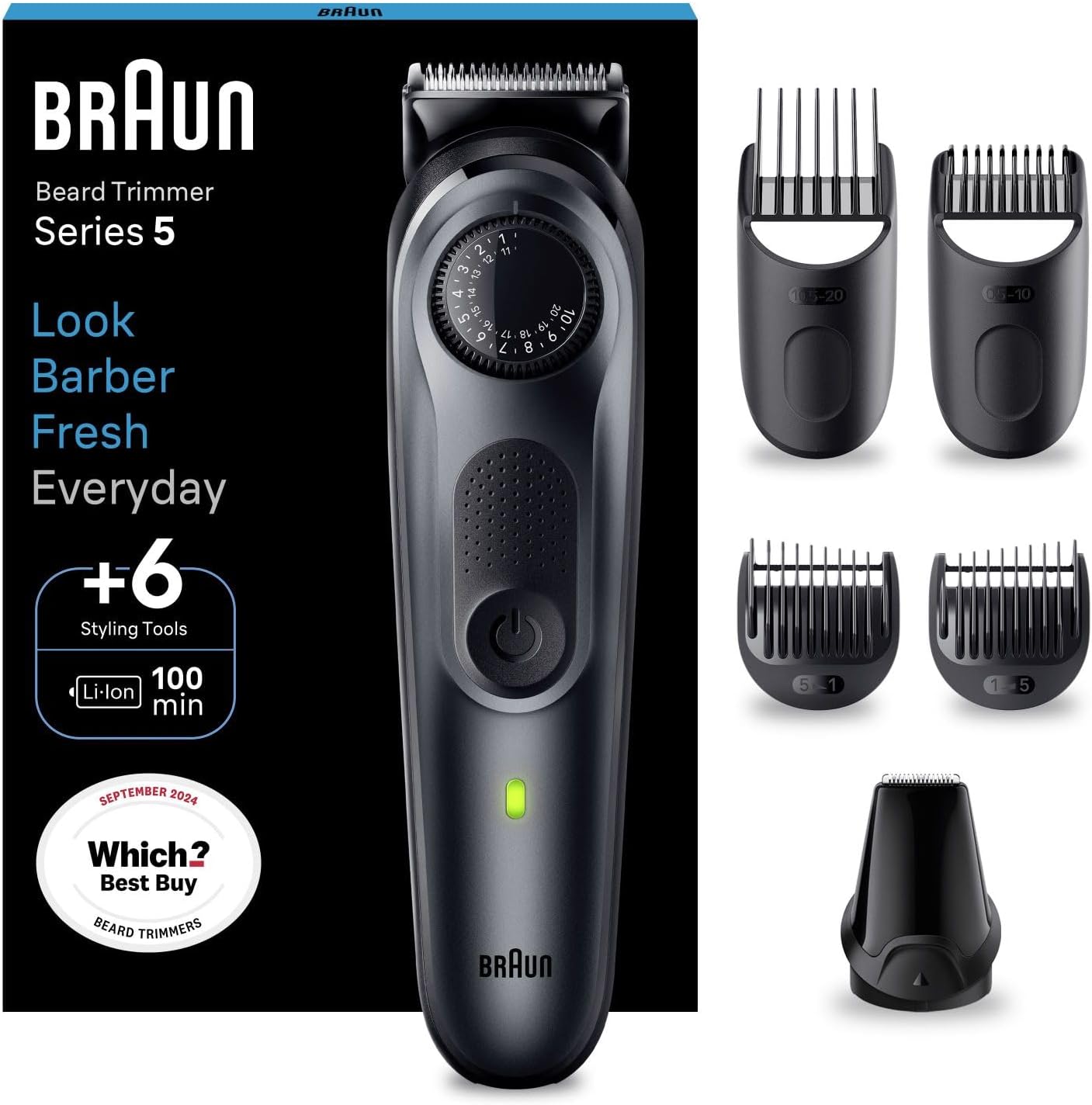 Braun Beard Trimmer Series 5 BT5450, Electric Beard Trimmer for Men, with Ultra-...