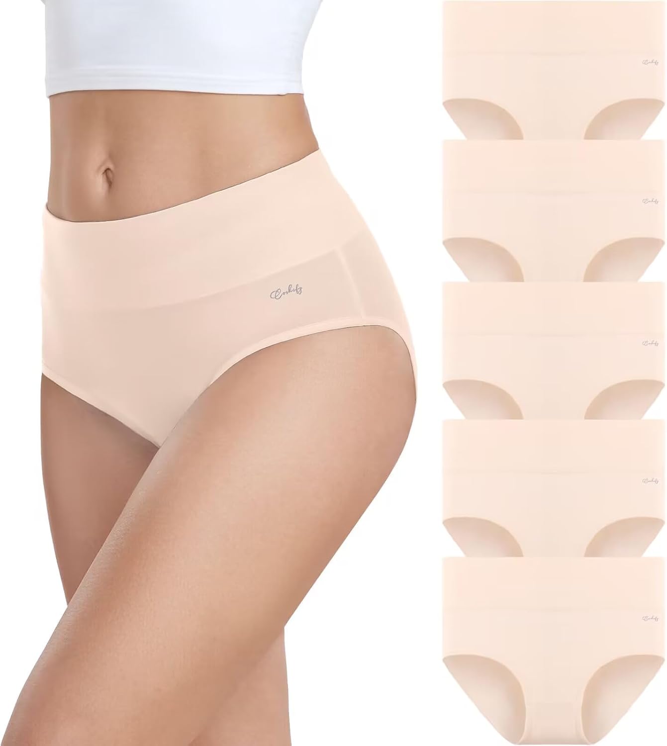 Coskefy Underwear Women, Unique High Waisted Cotton Knickers, Special Ladies Ful...