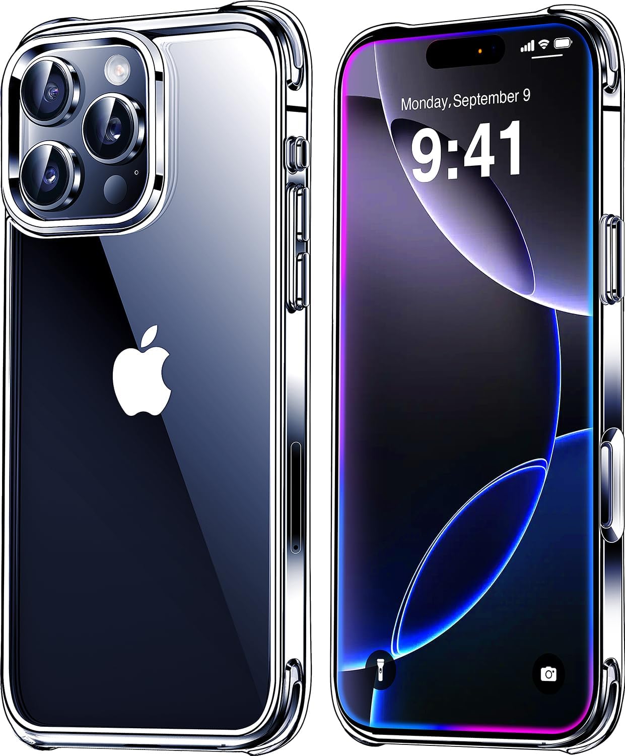 Mkeke for iPhone 16 Pro Case Clear [Not-Yellowing] [Military-Grade Drop Protecti...
