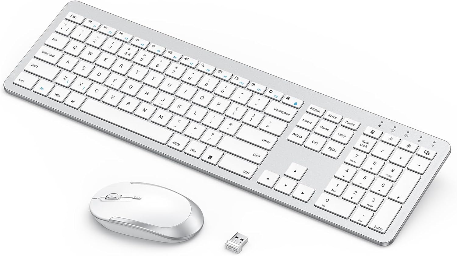 Rechargeable Wireless Keyboard and Mouse Set, seenda 2.4G Wireless USB Slimline...