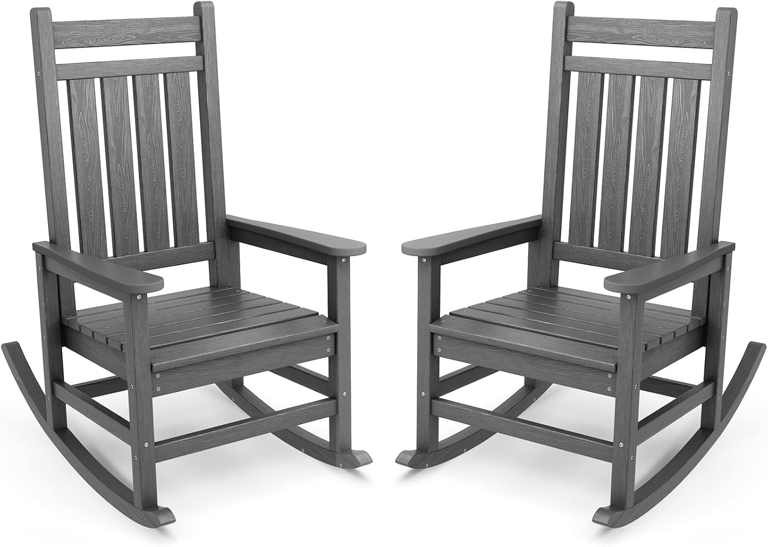 SERWALL Outdoor Rocking Chair Set of 2, HDPE Rocking Chairs for Adult, All Weath...