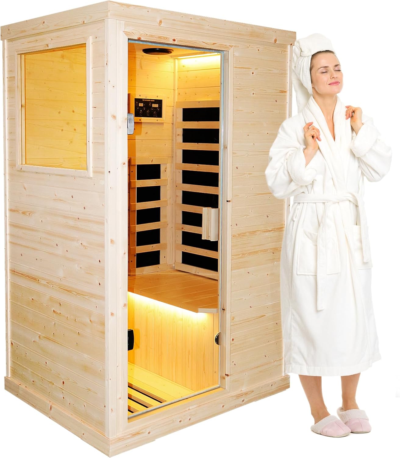 Far Infrared Wooden Sauna Room Home Sauna Spa Dry Saunas Single Person Spa Finla...