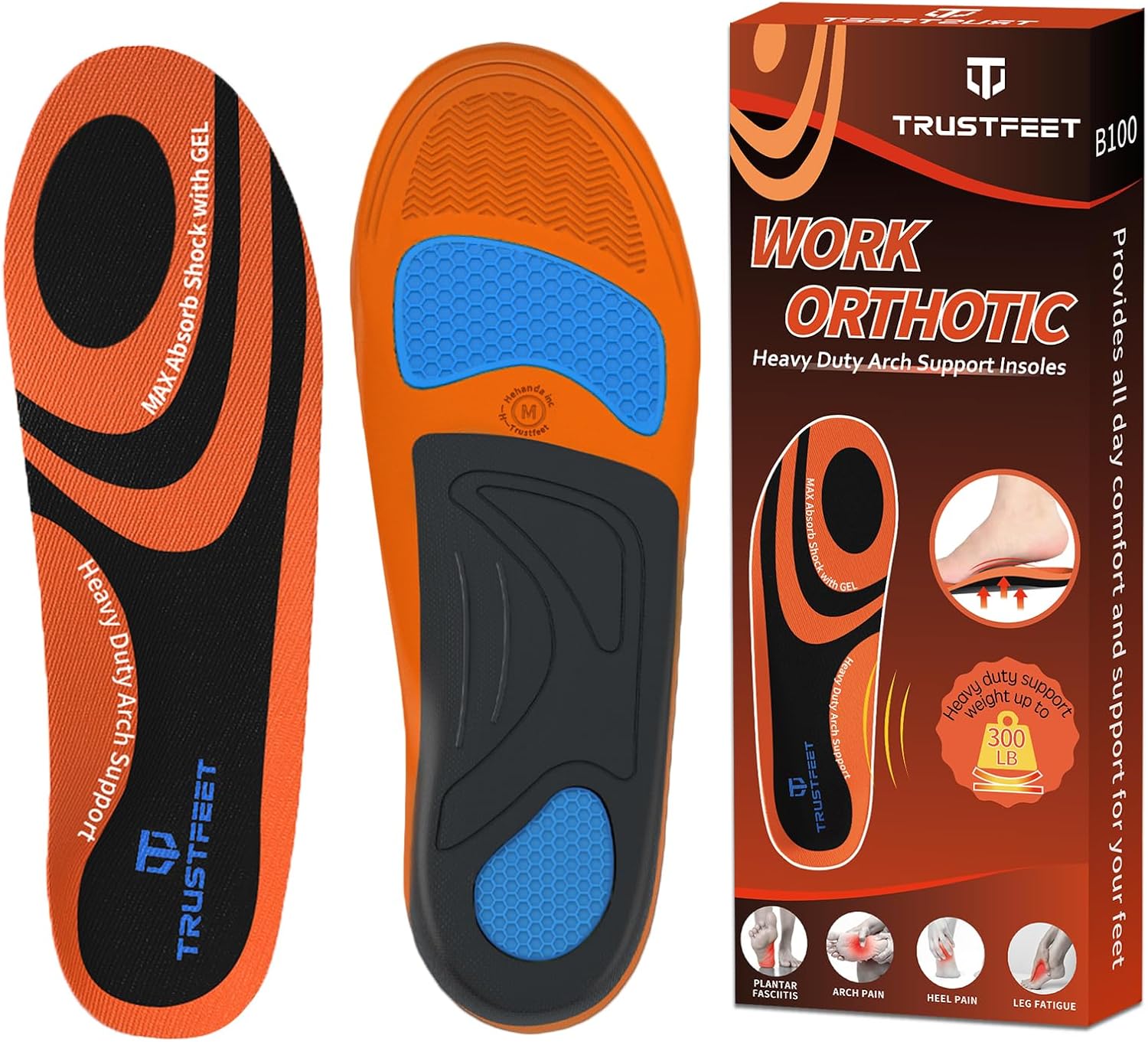 Trustfeet Work Insoles, Special Insoles for Standing All Day, Innovative Arch Su...